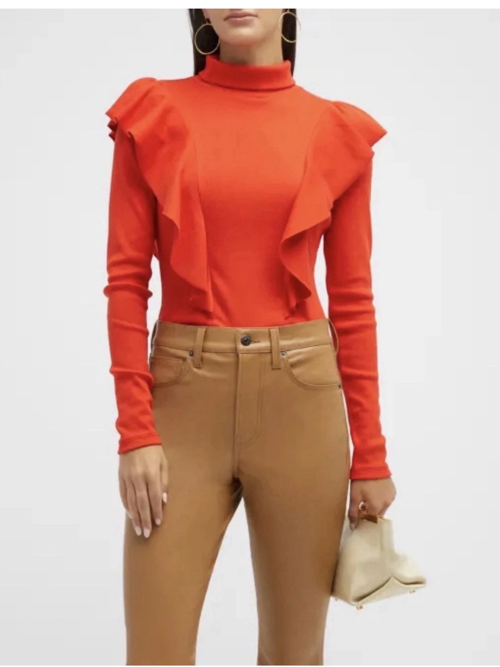 Veronica Beard Freida Ruffle Turtleneck Women’s Size Large